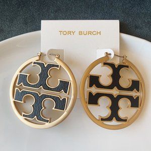 ❀❀Tory burch ❀❀ black miller hoop earrings